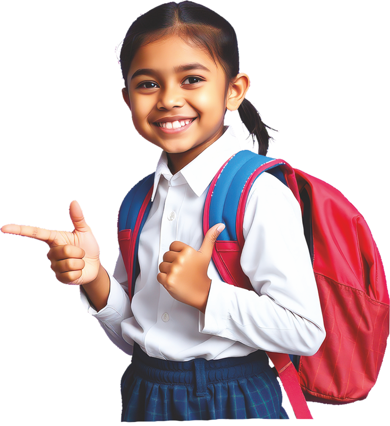 Cheerful child speaking confidently
